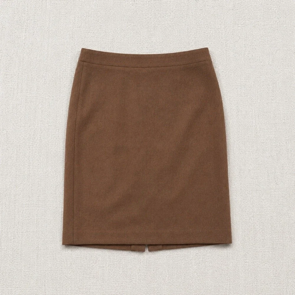 J.Crew The Pencil Skirt Camel Brown Wool Blend Size 6‎ Business Professional